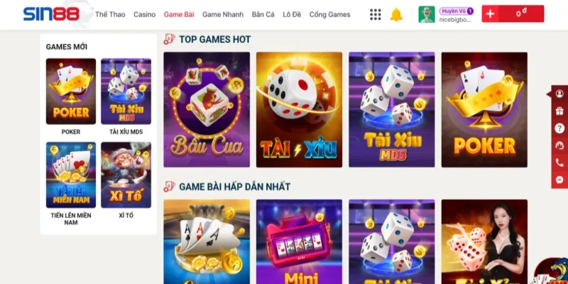Tổng hợp danh sách game tại Sin88 Tổng hợp danh sách game tại Sin88