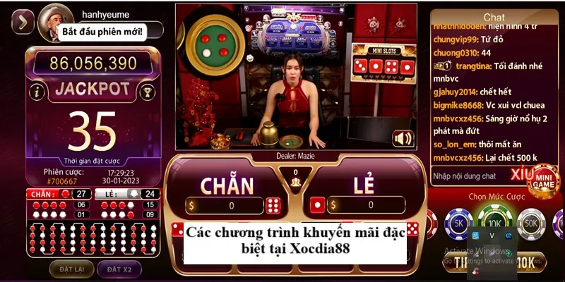 Các chương trình khuyến mãi đặc biệt tại Xocdia88