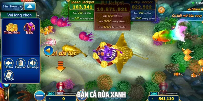 Bắn cá Rùa Xanh là tựa game đổi thưởng có cơ chế nổ hũ Jackpot