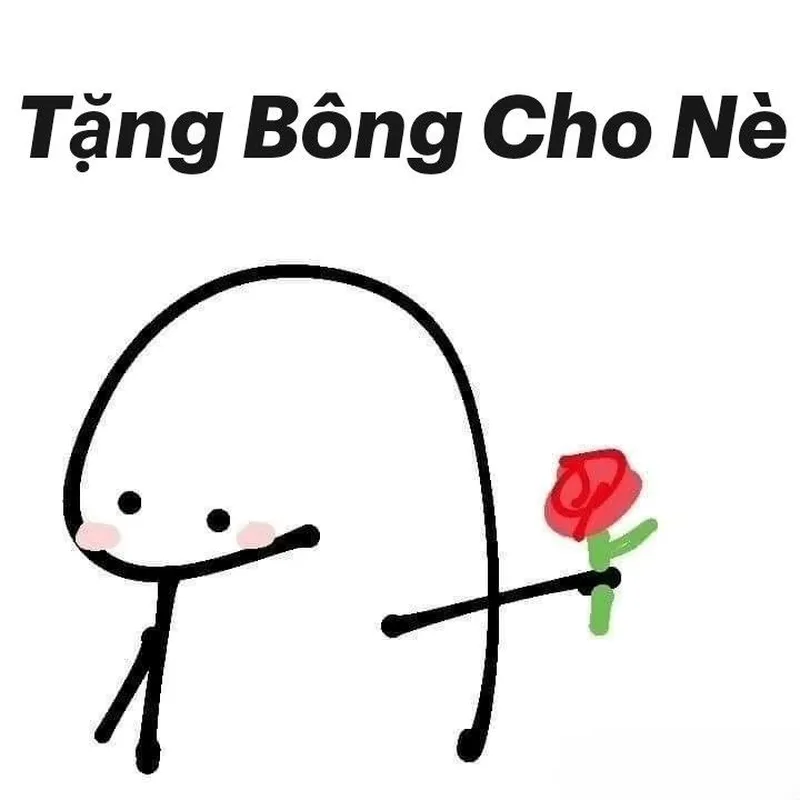 Meme tặng em bông hoa dễ thương khiến mọi người cảm thấy thích thú