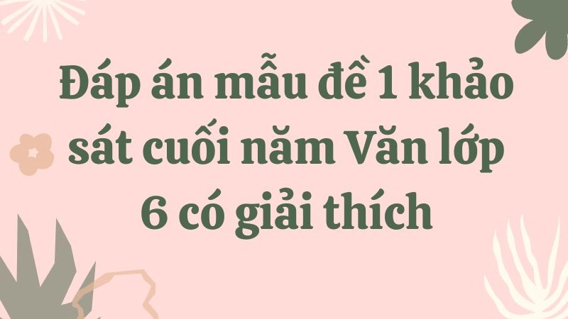 Đáp án mẫu đề 1 khảo sát cuối năm Văn lớp 6 có giải thích
