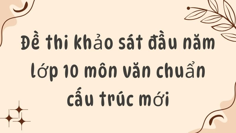 Đề thi khảo sát đầu năm lớp 10 môn văn chuẩn cấu trúc mới