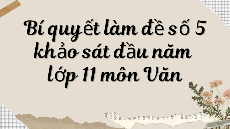 Bí quyết làm đề số 5 khảo sát đầu năm lớp 11 môn Văn