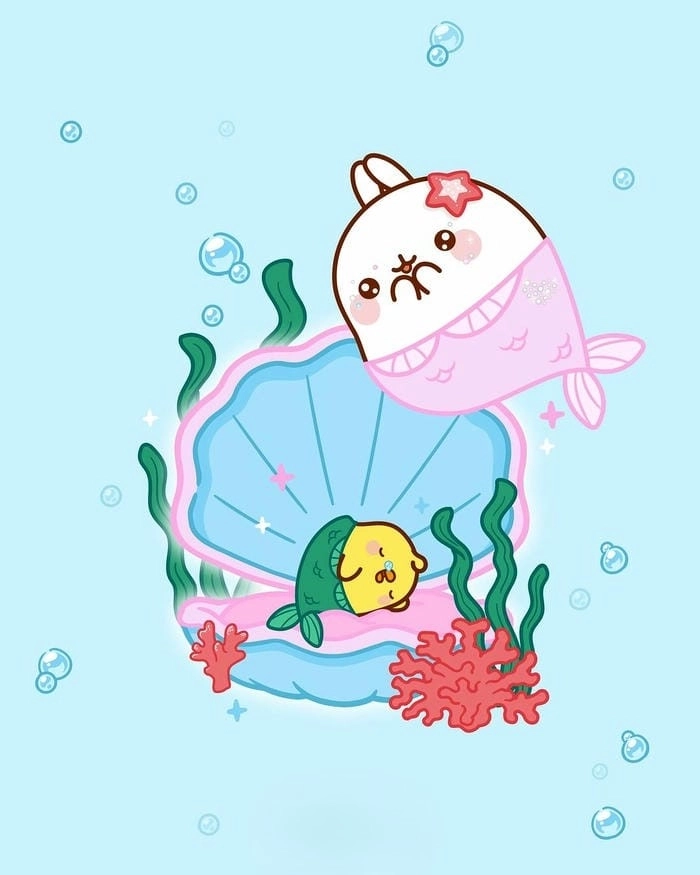Sticker thỏ cute hình chibi phong cách kawaii 