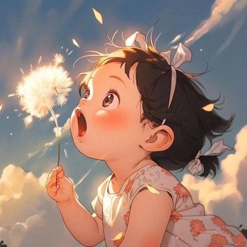 Avatar cute chibi nữ thần thái dễ thương kawaii 