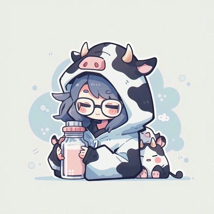 Avatar chibi nữ cute Tết phong cách truyền thống kawaii 