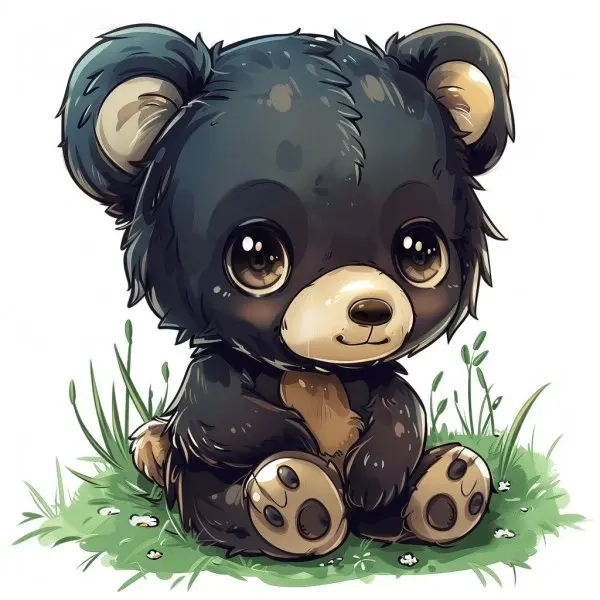 Chibi avatar gấu trắng cute phong cách ngộ nghĩnh 