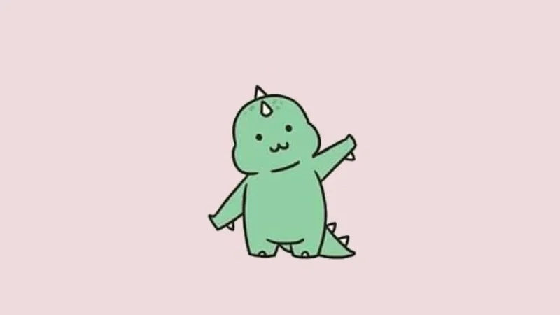 Chibi avatar đôi khủng long nét vẽ dễ thương ngộ nghĩnh 