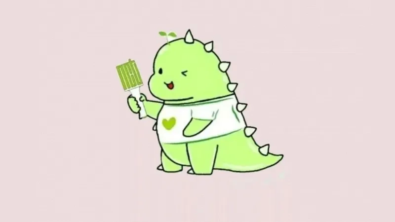 Khủng long chibi thần thái dễ thương phong cách vui nhộn 