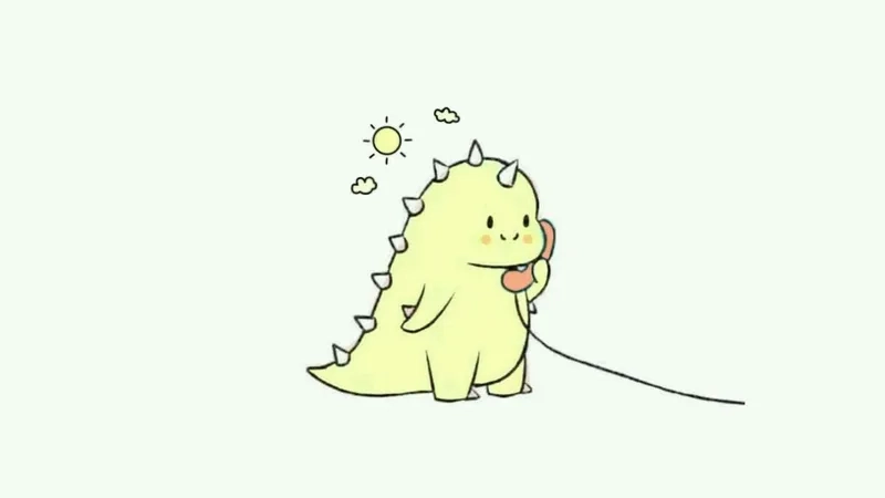 Hình khủng long chibi nét vẽ ngộ nghĩnh dễ thương 