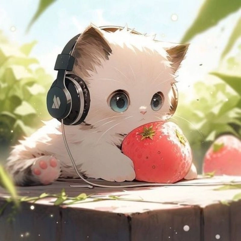 Hình nền mèo chibi phong cách kawaii dễ thương 