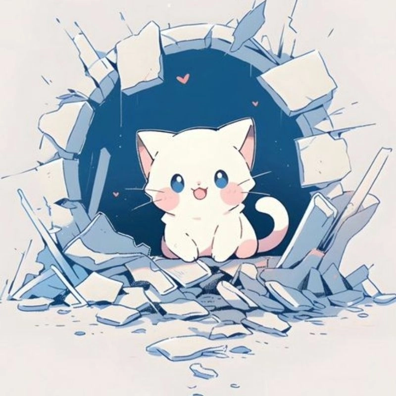 Ảnh mèo chibi phong cách kawaii dễ thương 