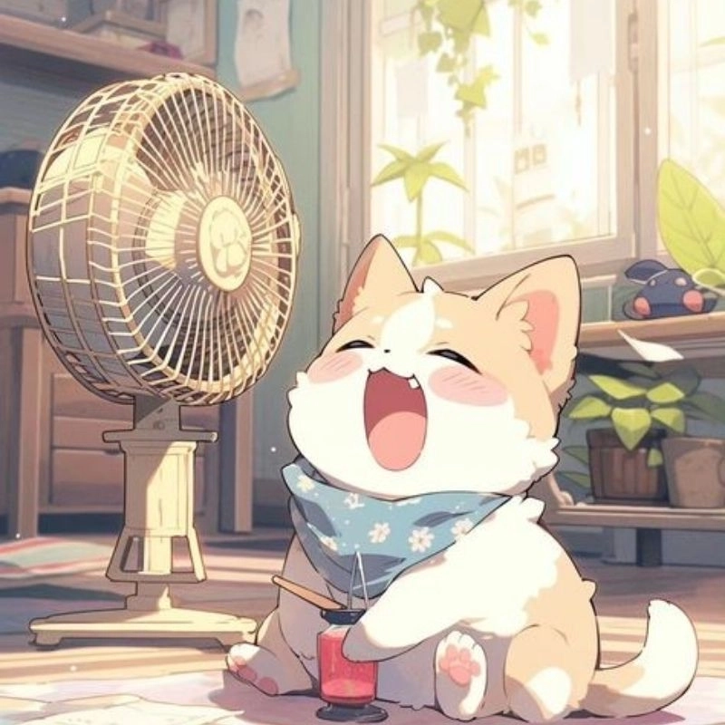 Hình nền mèo chibi cute cho máy tính kawaii 