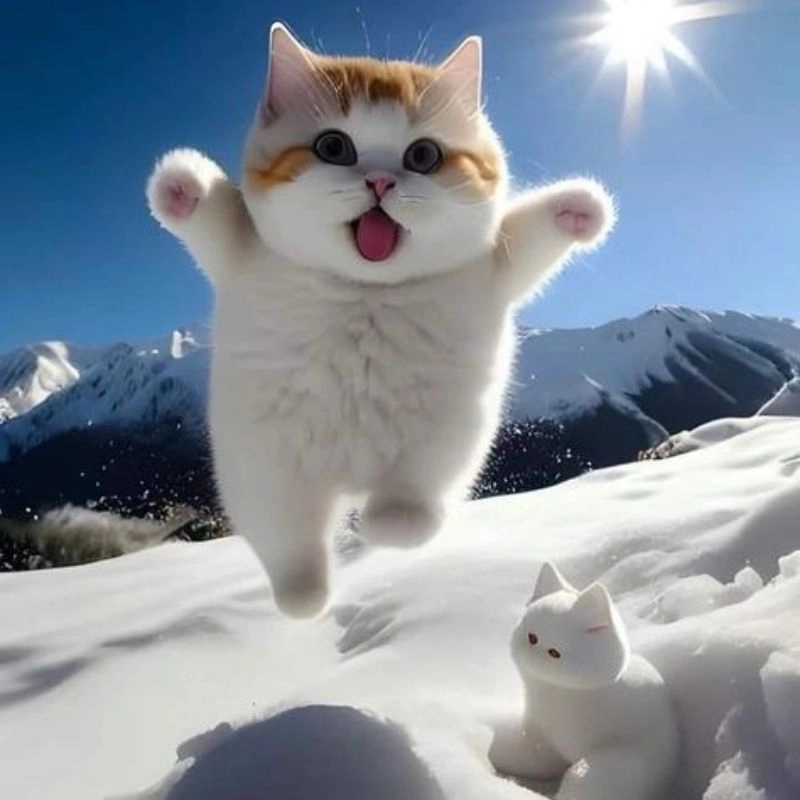 Cute mèo chibi thần thái dễ thương kawaii 