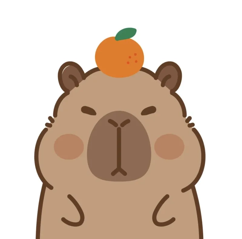 Hình nền điện thoại capybara chibi phong cách kawaii 