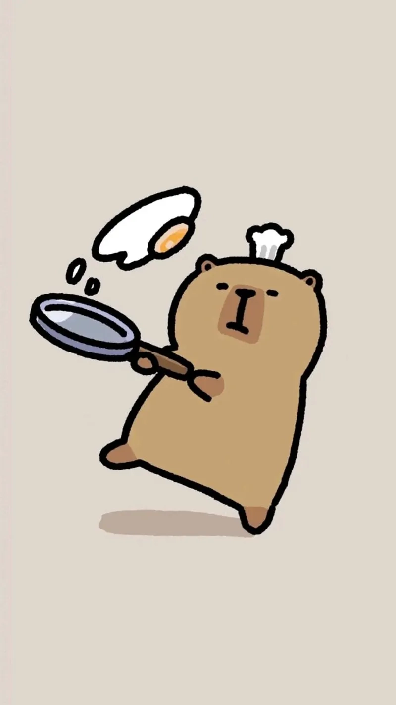 Hình ảnh capybara chibi thần thái dễ thương