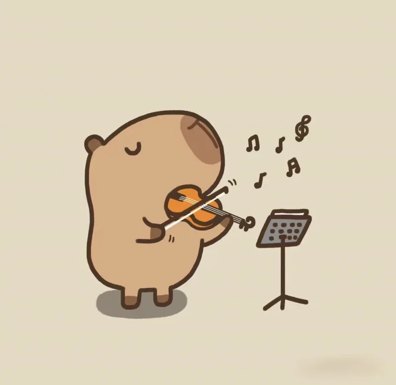 Hình nền capybara cute chibi cho điện thoại kawaii
