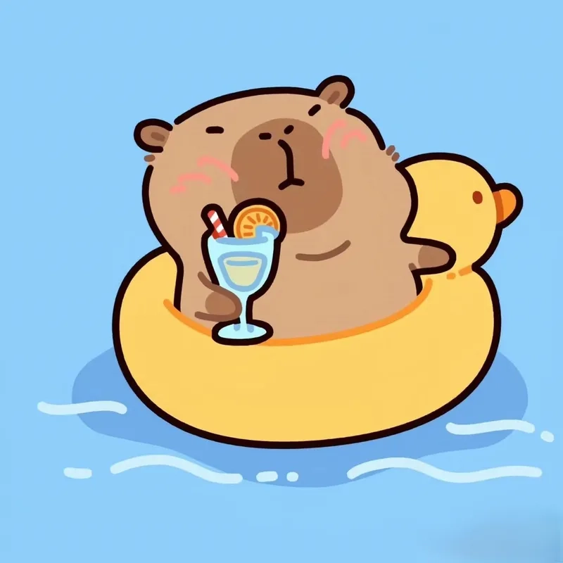 Capybara chibi cute nét vẽ ngộ nghĩnh đáng yêu