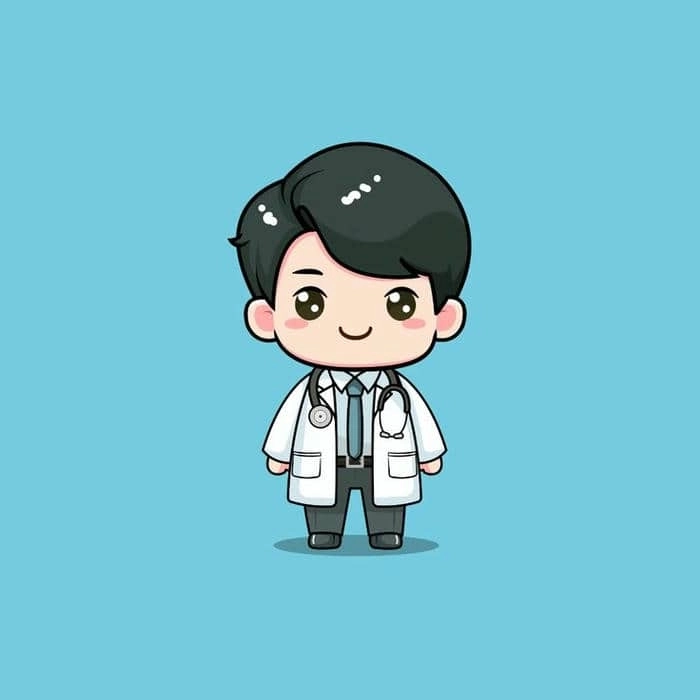 Hình bác sĩ phong cách hoạt hình đáng yêu ngộ nghĩnh 