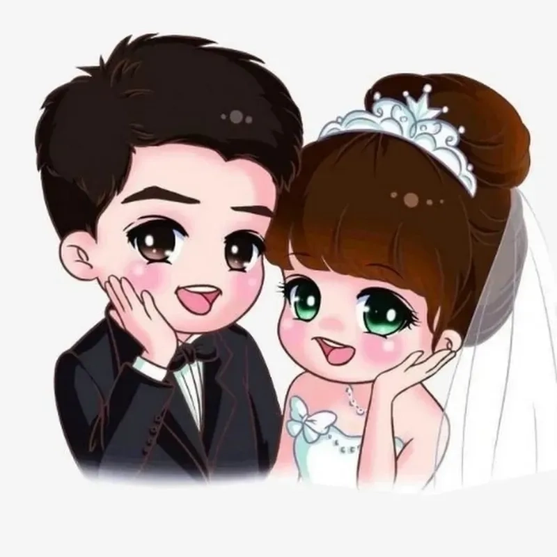 Hình nền chibi cặp cho điện thoại dễ thương 