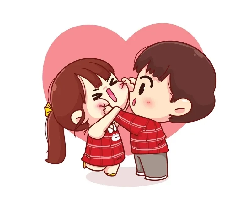 Ảnh cặp đôi chibi cute thần thái ngộ nghĩnh 