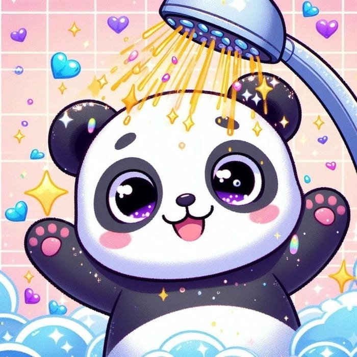 Hình gấu trúc chibi nét vẽ ngộ nghĩnh dễ thương 
