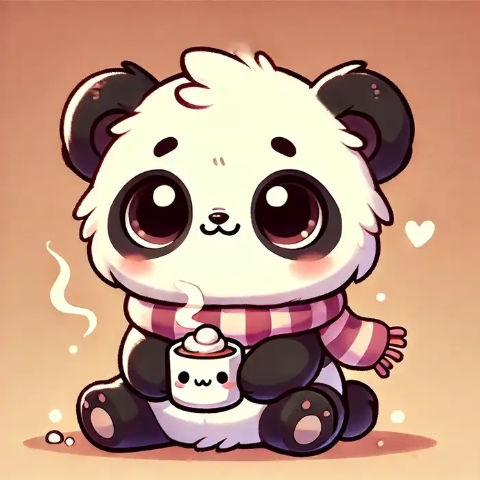 Hình gấu trúc chibi cute phong cách kawaii 