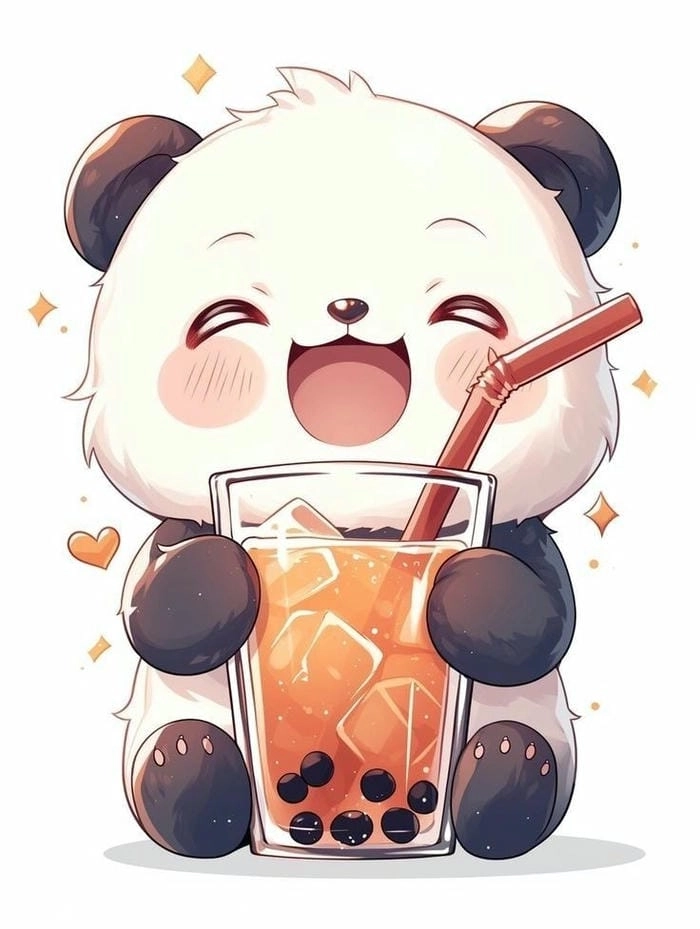 Gấu trúc chibi nét vẽ dễ thương phong cách kawaii 