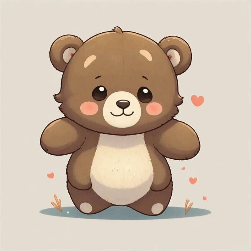 Hình gấu chibi cute nét vẽ ngộ nghĩnh đáng yêu 