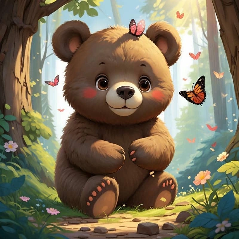 Chibi gấu thần thái dễ thương kawaii 