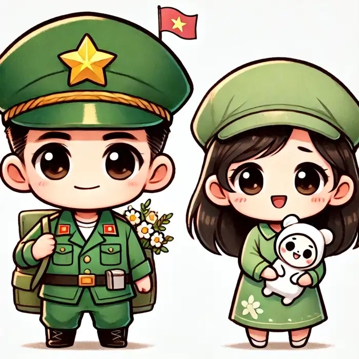 Vẽ bộ đội chibi Việt Nam hướng dẫn chi tiết kawaii 