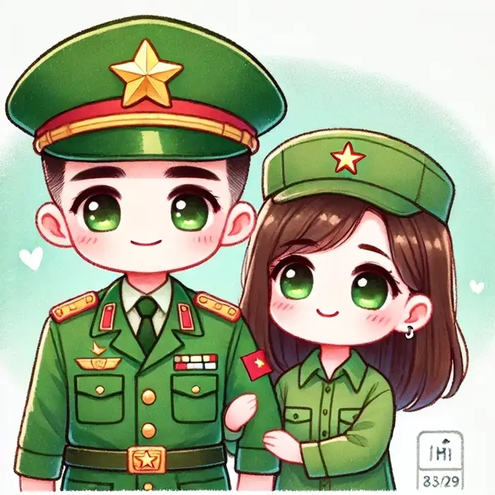 Chibi bộ đội Việt Nam phong cách kawaii đáng yêu 
