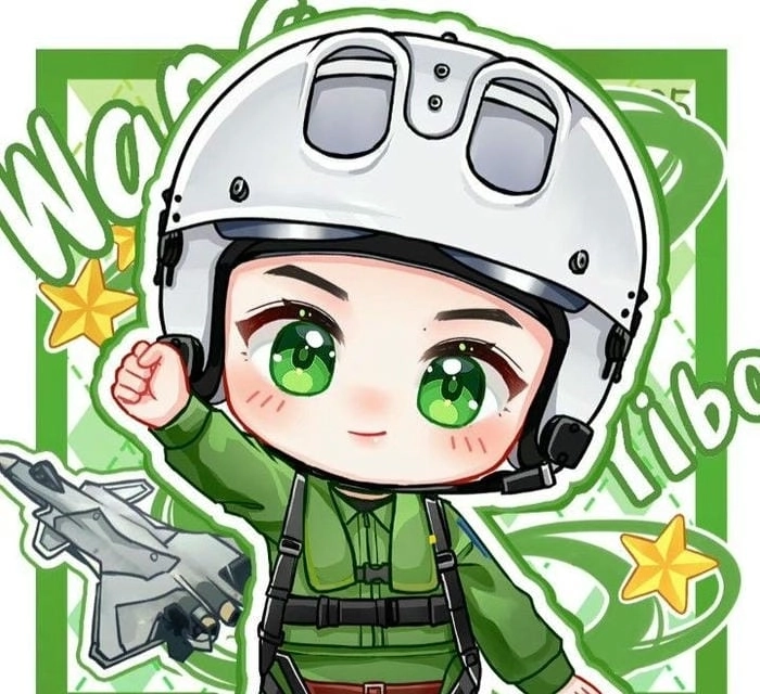 Hình chibi bộ đội nghỉ ngơi nét vẽ ngộ nghĩnh kawaii 