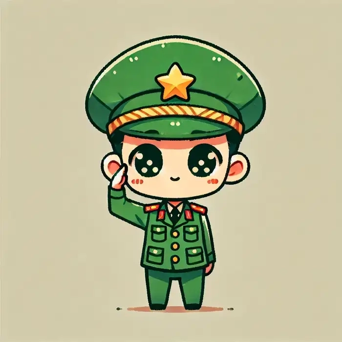 Chibi bộ đội Việt Nam dễ thương phong cách kawaii 