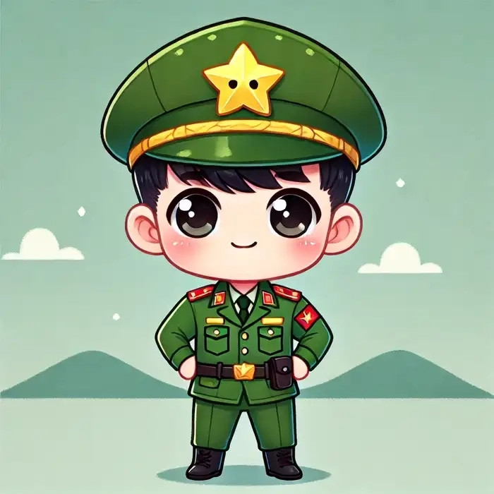 Ảnh chibi bộ đội Việt Nam thần thái kawaii 