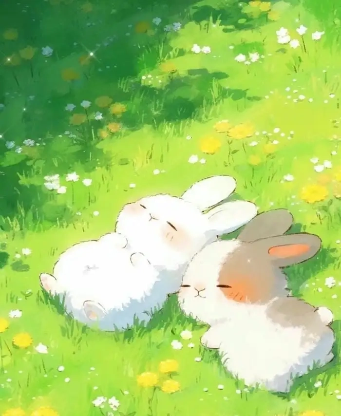 Chibi cute thỏ cute nét vẽ ngộ nghĩnh dễ thương 