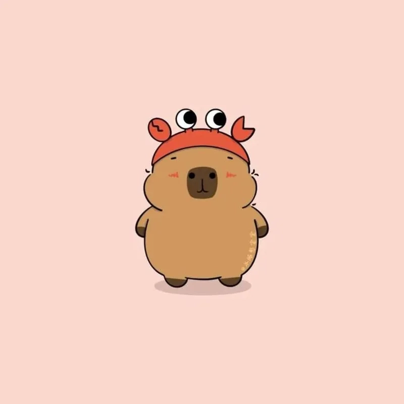 Ảnh capybara cute chibi thần thái đáng yêu