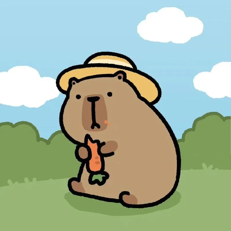 Hình ảnh capybara cute chibi phong cách kawaii