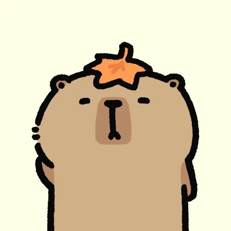 Hình vẽ capybara chibi cute nét vẽ kawaii
