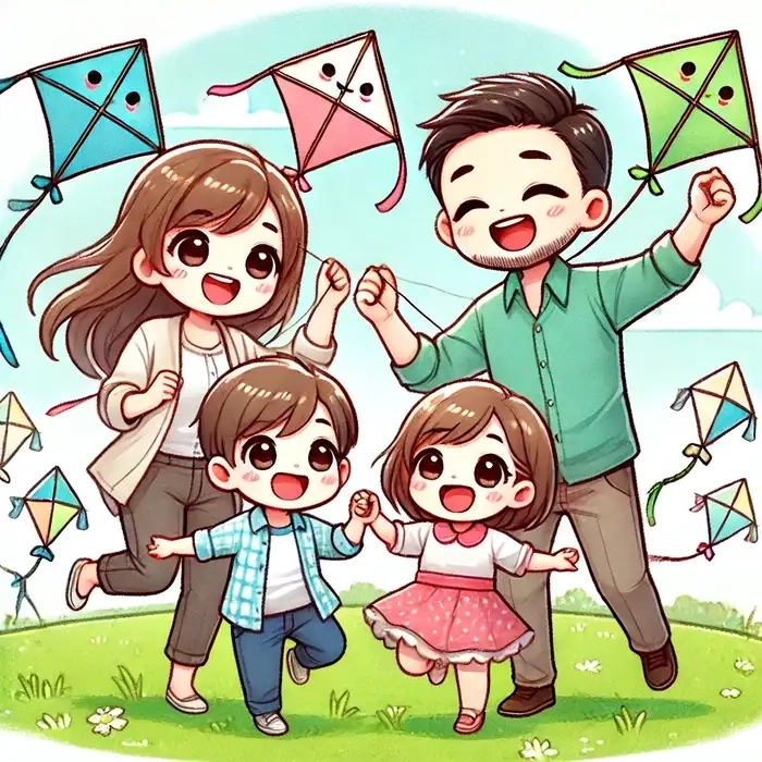 Chibi gia đình cute phong cách ấm áp dễ thương 