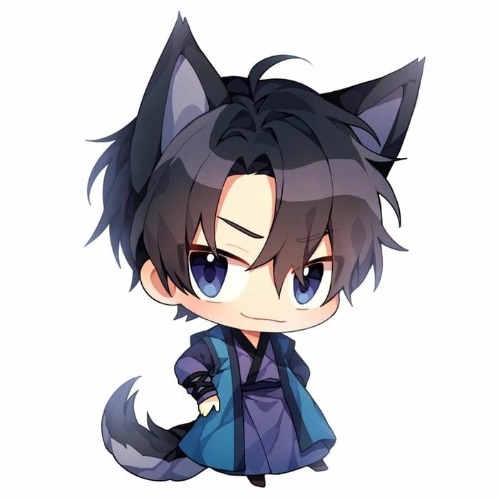 Lạnh lùng hình chibi nam cute thần thái bí ẩn 