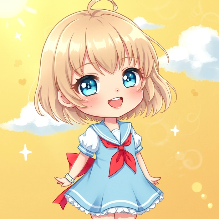 Hình chibi nữ cute nét vẽ kawaii đáng yêu 
