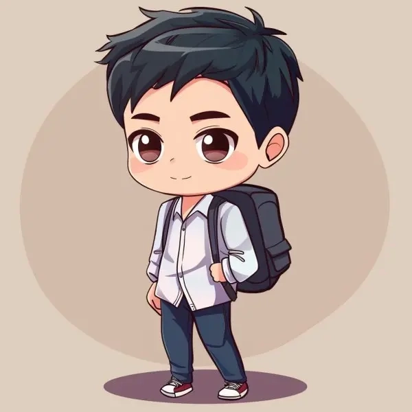 Chibi học bài thần thái chăm chỉ kawaii 