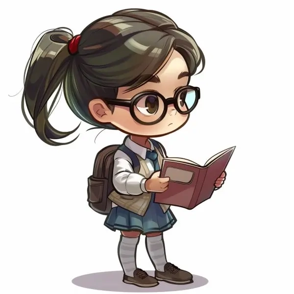 Hình chibi học sinh dễ thương phong cách kawaii 