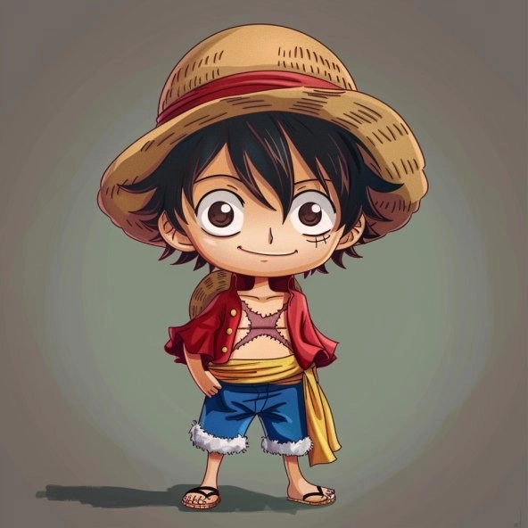 Hình Luffy chibi phong cách dễ thương One Piece 