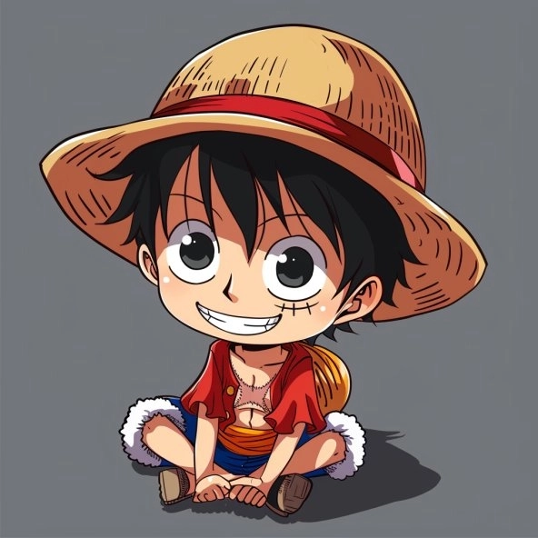 Hình chibi Luffy thần thái vui nhộn đáng yêu 