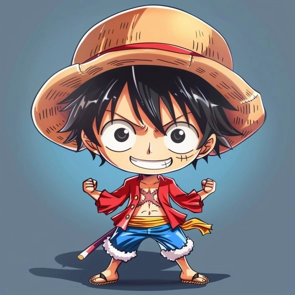 Anh Luffy chibi nét vẽ ngộ nghĩnh đáng yêu 