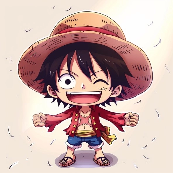 Luffy cute chibi nét vẽ đáng yêu ngộ nghĩnh 