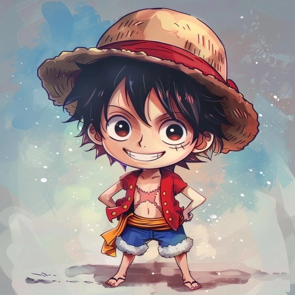 Luffy Wano chibi phong cách samurai ấn tượng 