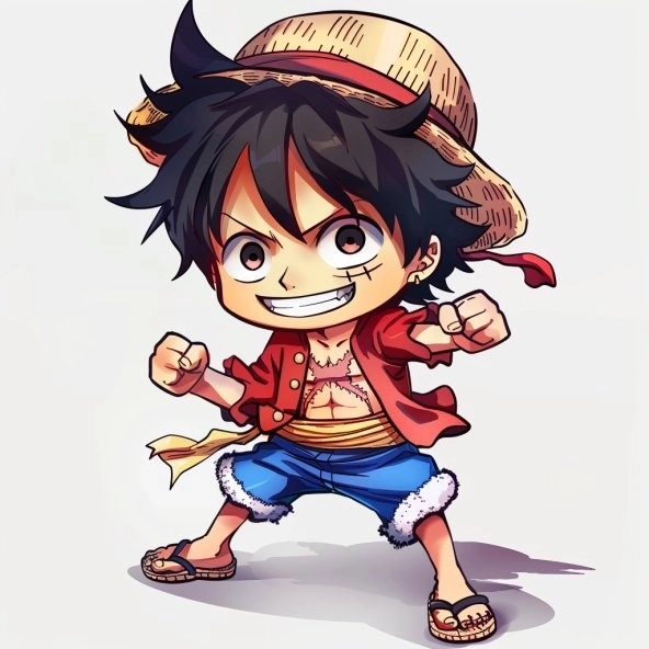Ảnh Luffy chibi phong cách dễ thương One Piece 